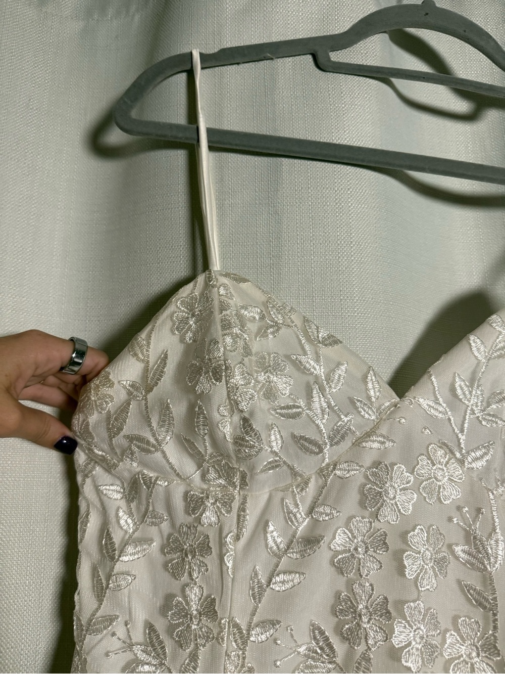 Lulus Lavish Lifestyle White Embroidered Ruffled Mini Dress Size Large - Picture 9 of 11